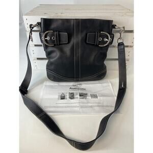 COACH 1452 SMALL SMOOTH LEATHER BLACK CROSSBODY BAG